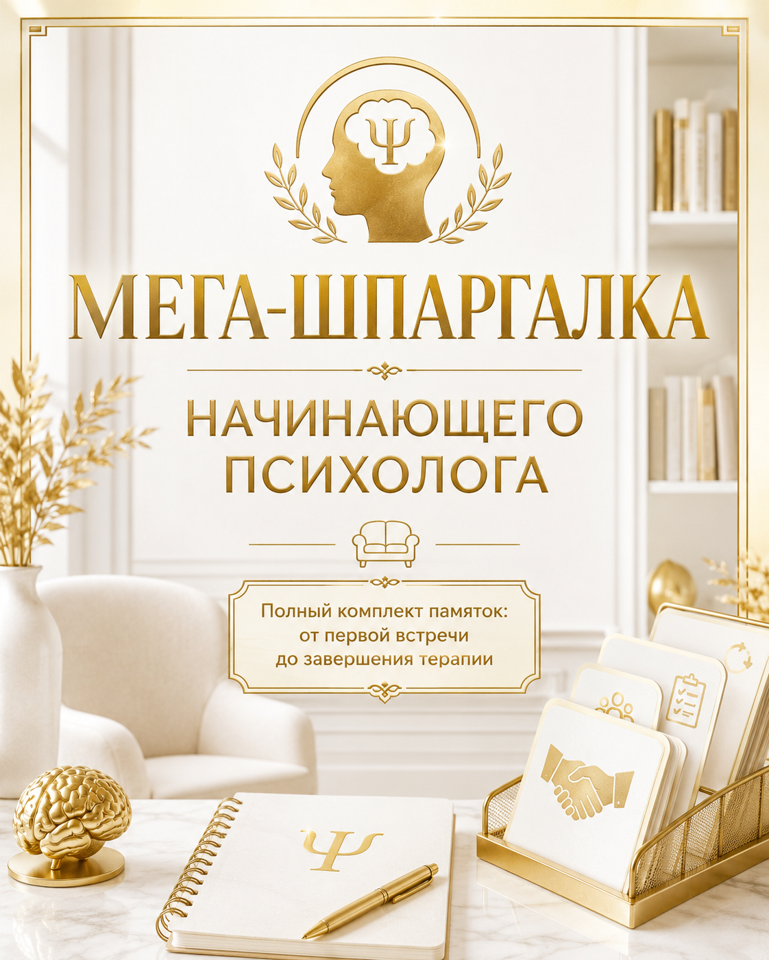 МЕГА-ШПАРГАЛКА НАЧИНАЮЩЕГО ПСИХОЛОГА Полный комплект памяток: от первой встречи до завершения терапии