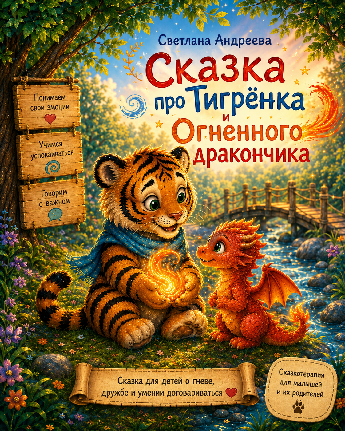Сказка про тигренка и огненного дракончика